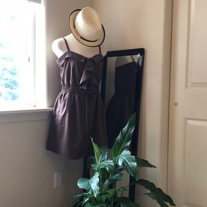 Foreign Exchange Brown Ruffle Dress Sz Medium in EUC